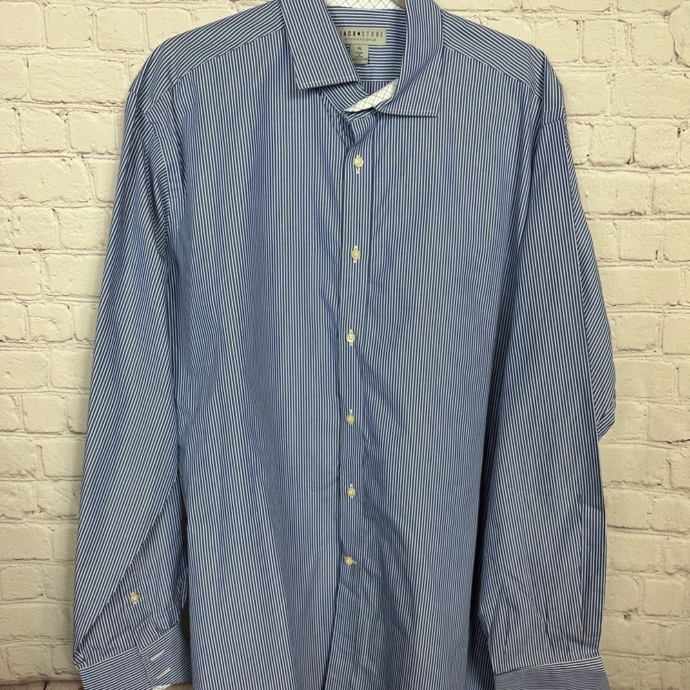 Jack Stone‎ By Thomas Dean Blue Button Up Dress Shirt Men’s XL